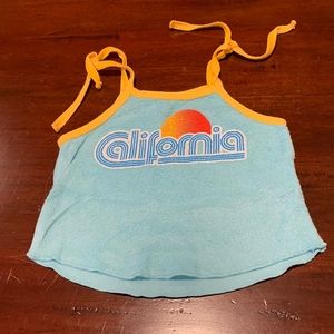 Terrycloth tie shoulder tank top